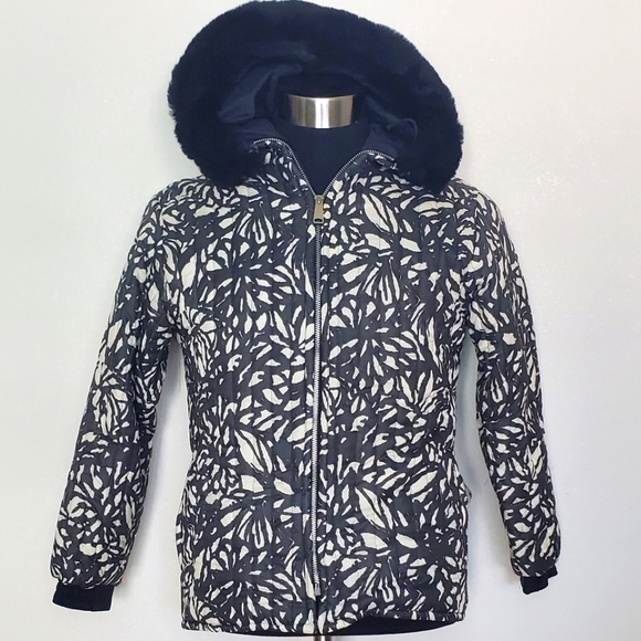 VTG Juniorite New York Abstract Quilted Winter Women's KIDS XS/S Jacket - Picture 1 of 15